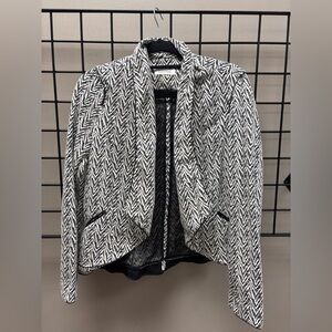 Calvin Klein Black and White Chevron Blazer